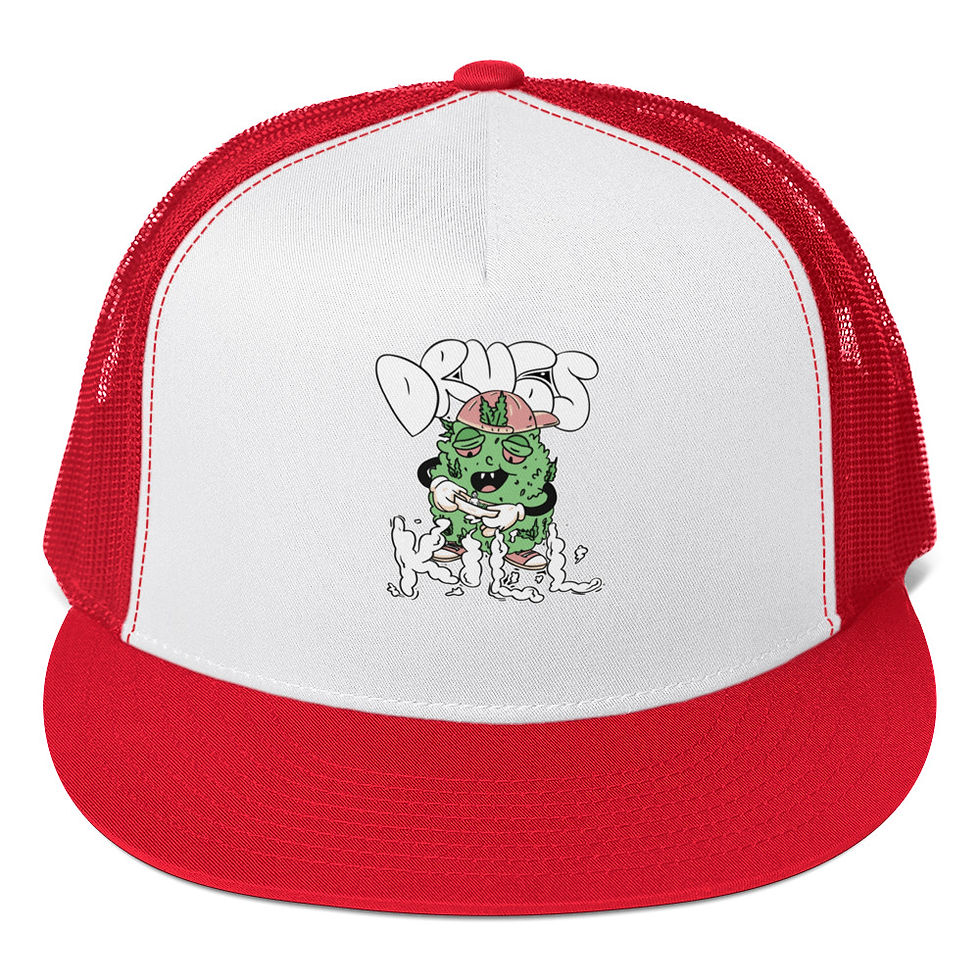 Thumbnail: Drugs Kill Custom Print Trucker Cap 