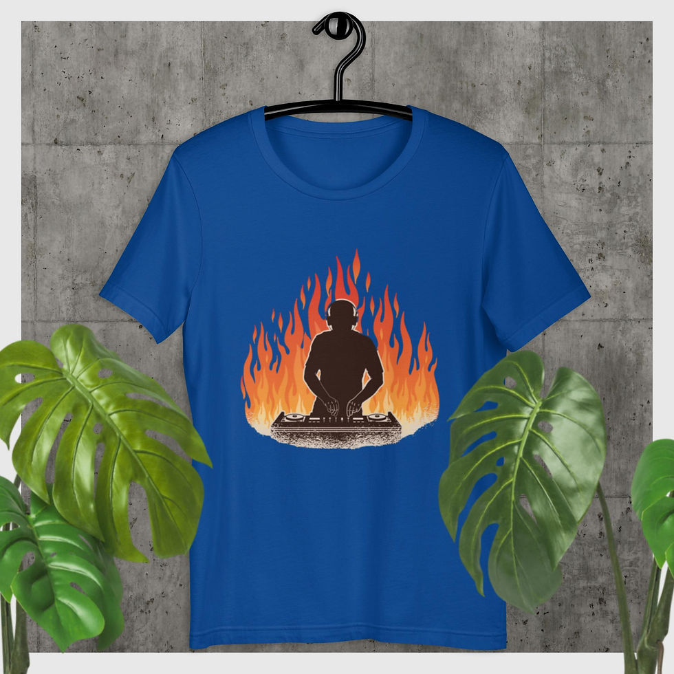 Thumbnail: Dj In Flames Custom Unisex T-Shirt
