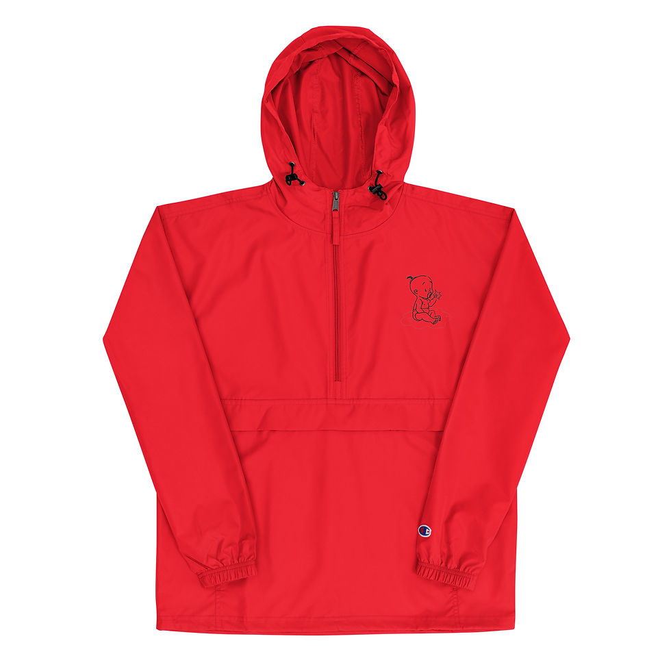 Thumbnail: black Mud Babies Logo Embroidered Champion Packable Jacket