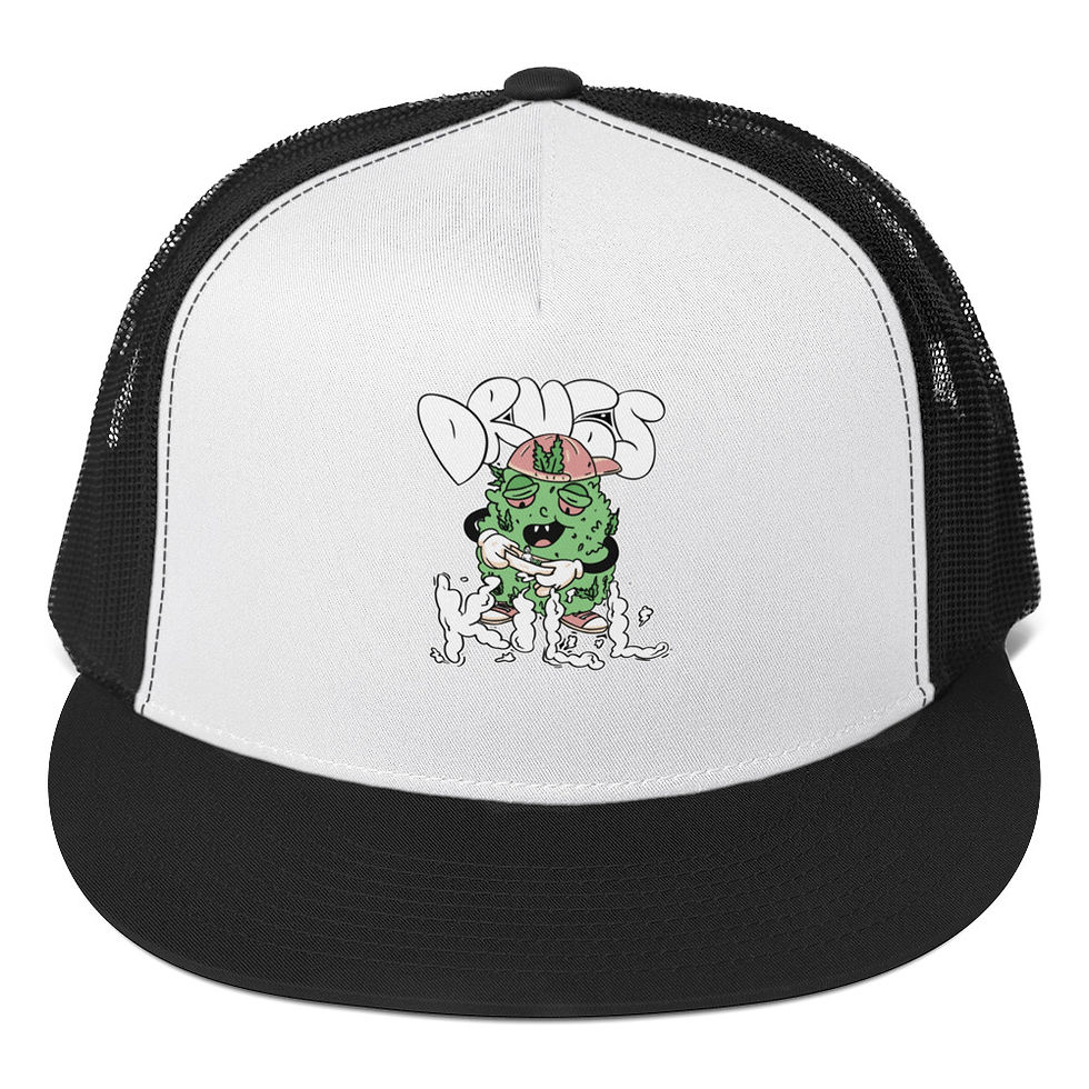 Thumbnail: Drugs Kill Custom Print Trucker Cap 