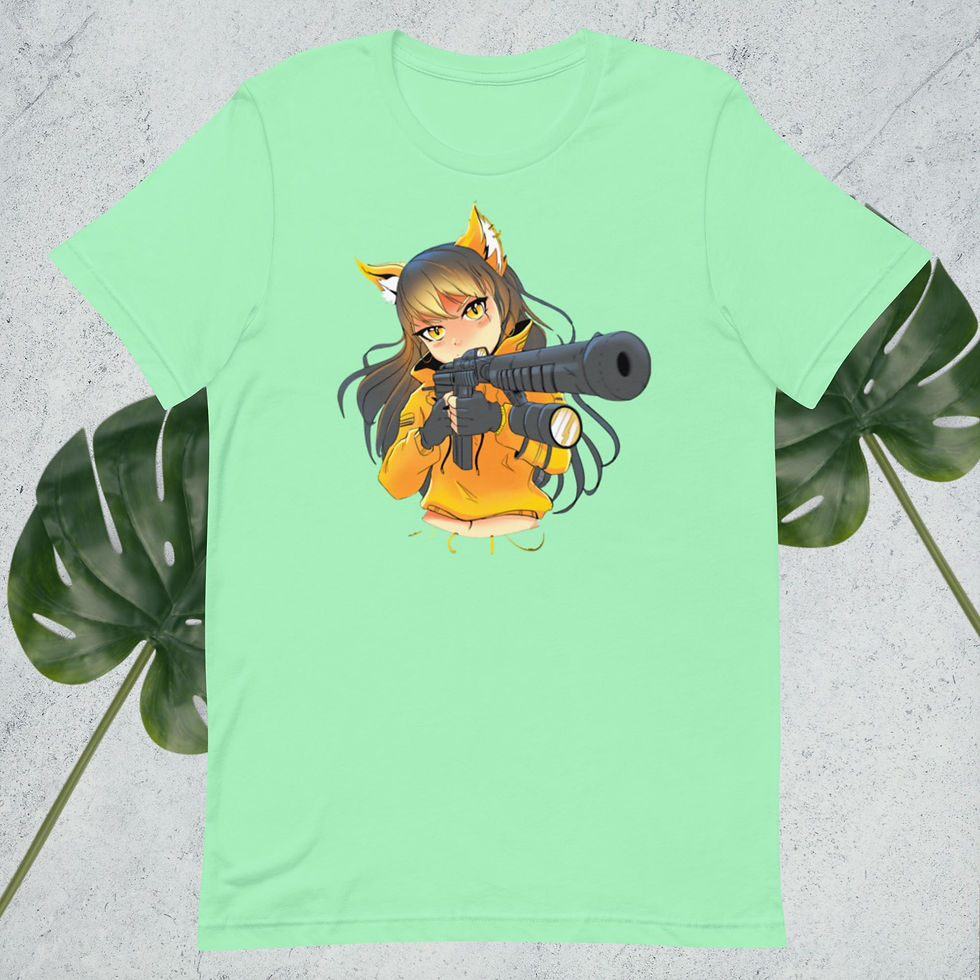 Thumbnail: Army Fox Girl Custom Print Unisex T-Shirt