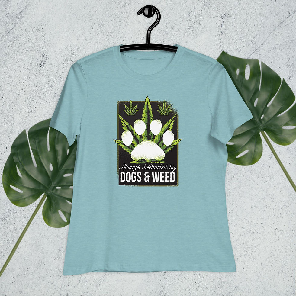 Thumbnail: Dogs and Weed Women's Relaxed T-Shirt