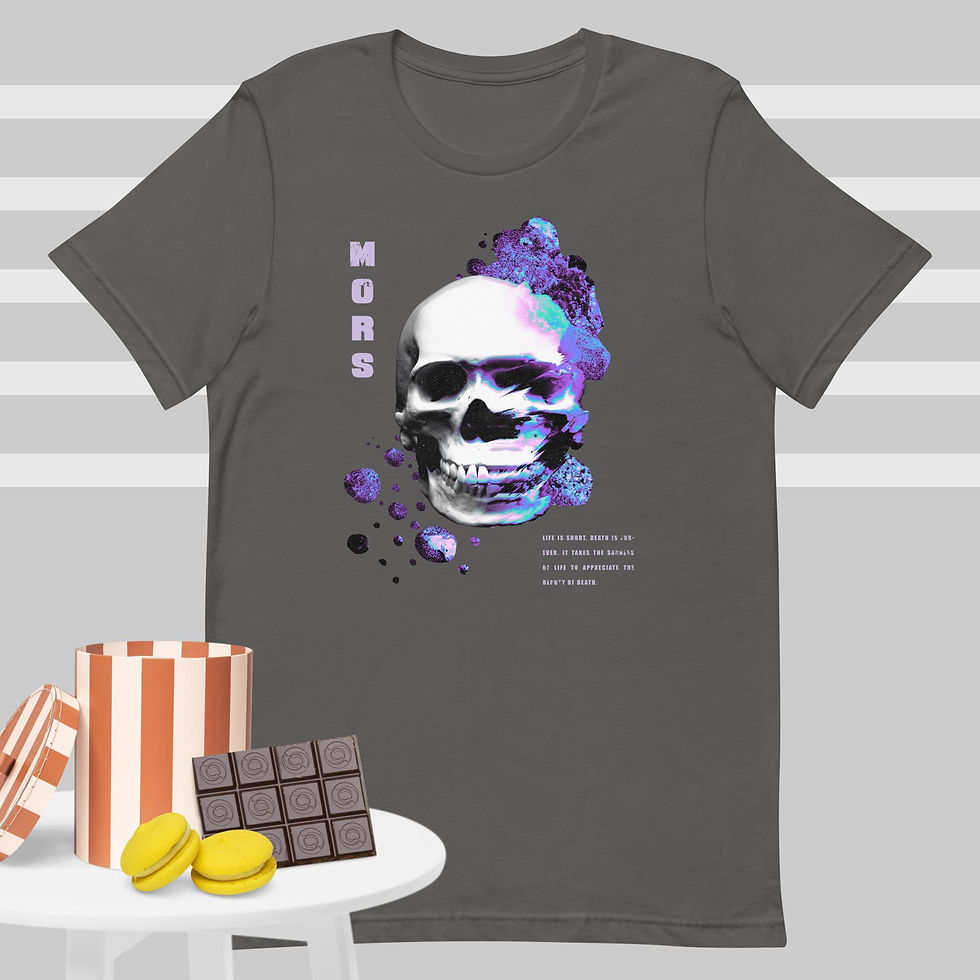 Thumbnail: Skull Head With Mushrooms Unisex T-Shirt