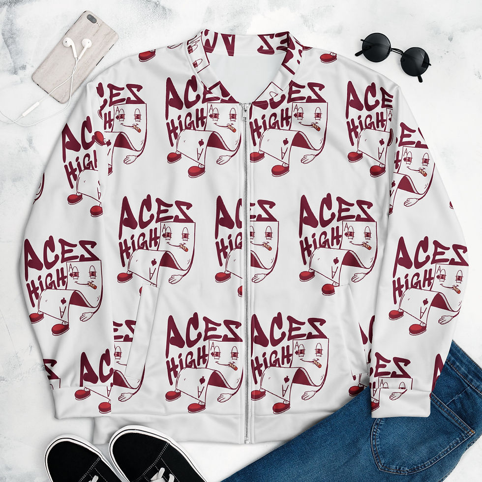 Thumbnail: Aces High Unisex Bomber Jacket