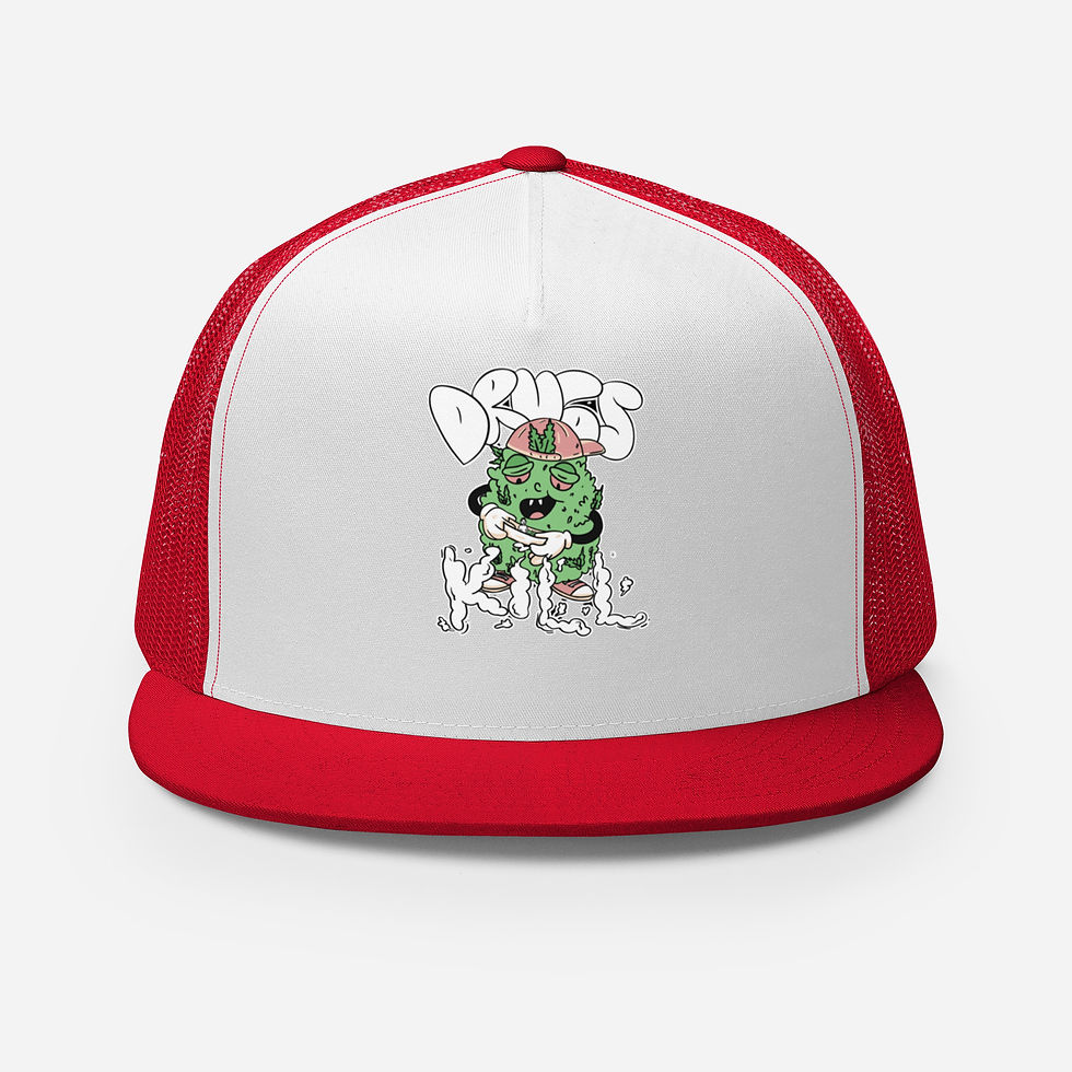 Thumbnail: Drugs Kill Custom Print Trucker Cap 