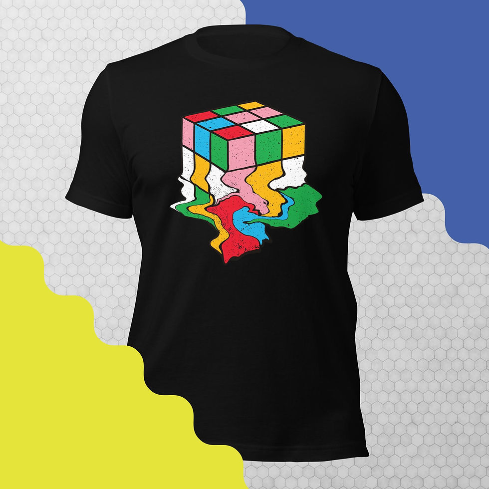 Thumbnail: Melting Rubik's Cube Unisex T-Shirt