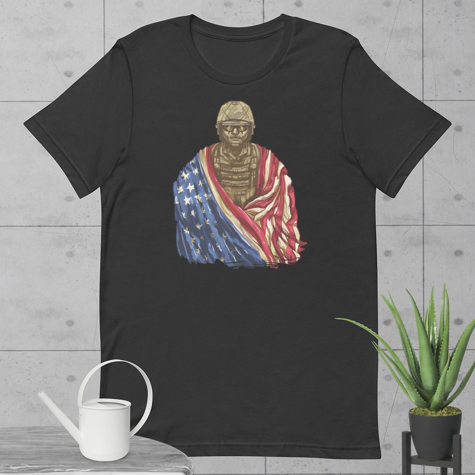 Thumbnail: Soldier with American Flag Unisex T-Shirt