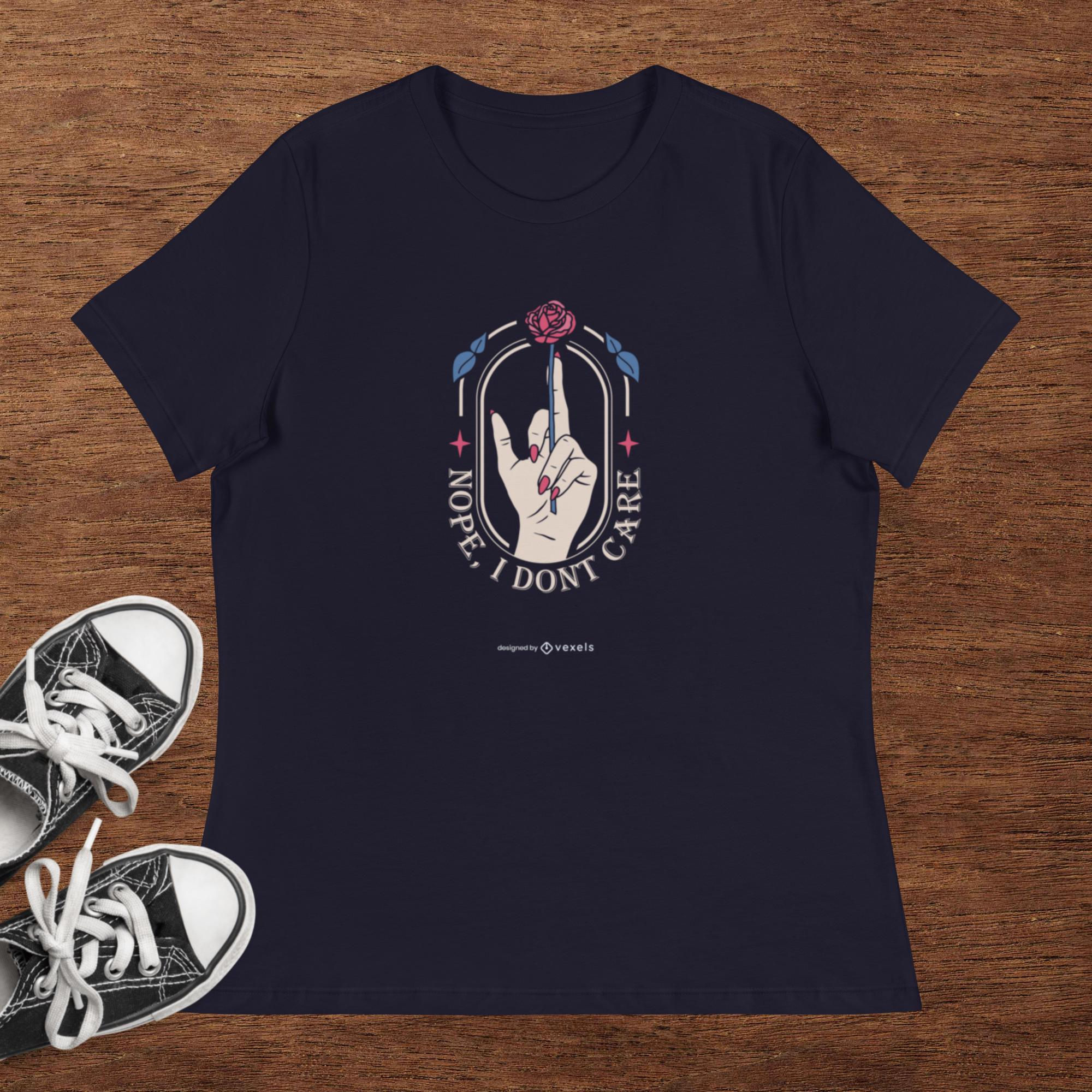 Middle Finger Don't Care Women's Relaxed T-Shirt