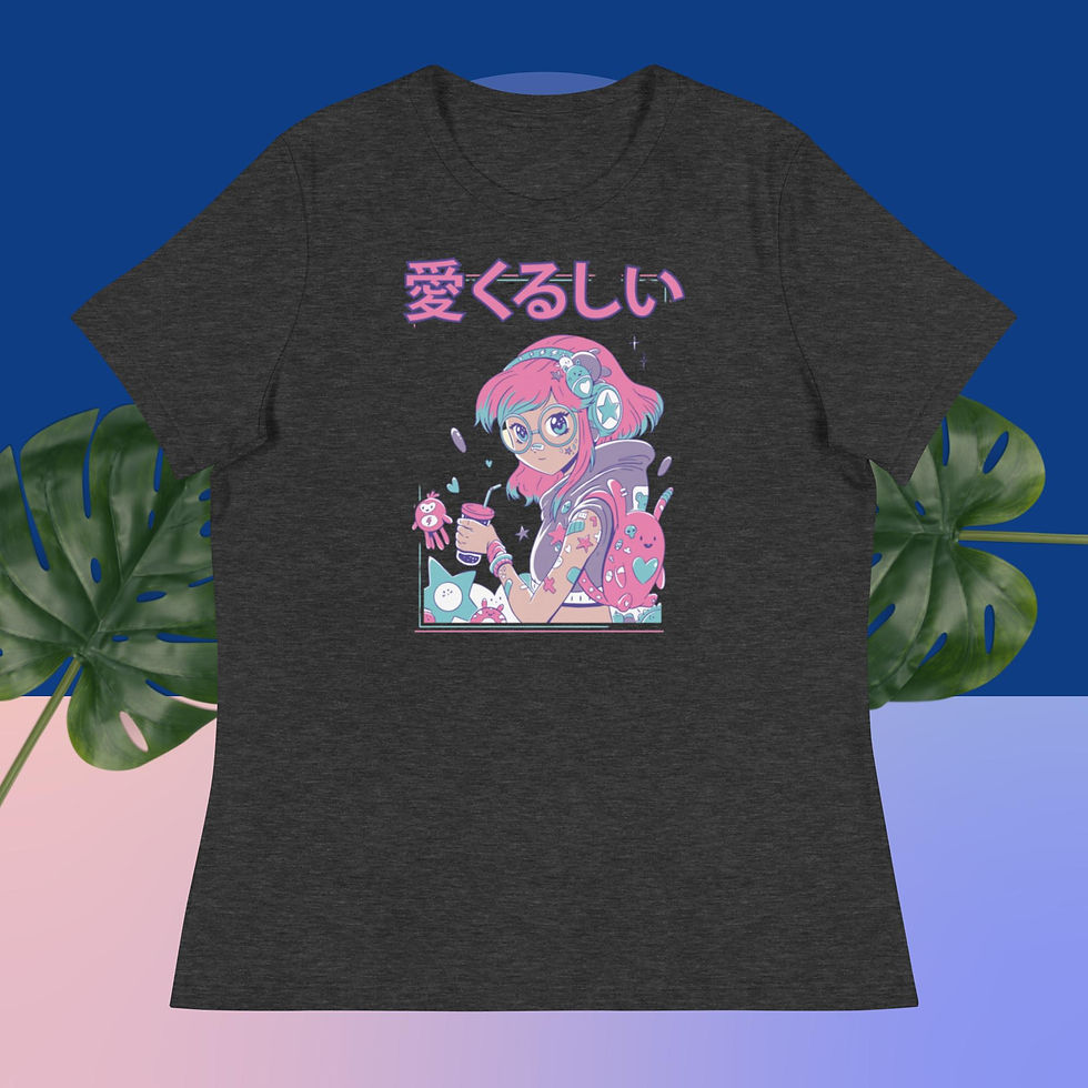 Thumbnail: Cute Anime Girl with Glasses Women's Relaxed T-Shirt