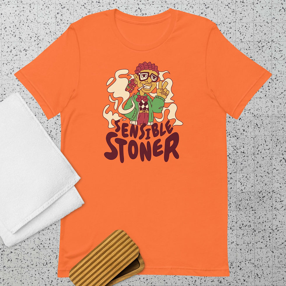 Thumbnail: Sensible Stoner Weed Character Unisex T-Shirt