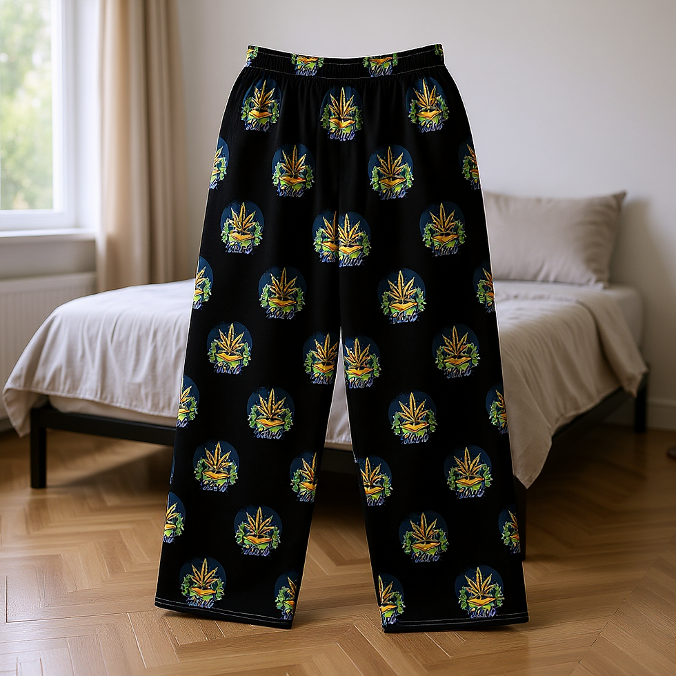 Thumbnail: Kush Black All-Over Print Unisex Wide-Leg Pants