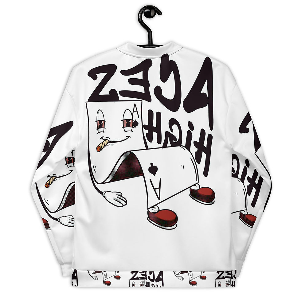 Thumbnail: Aces high Invert Print Unisex Bomber Jacket