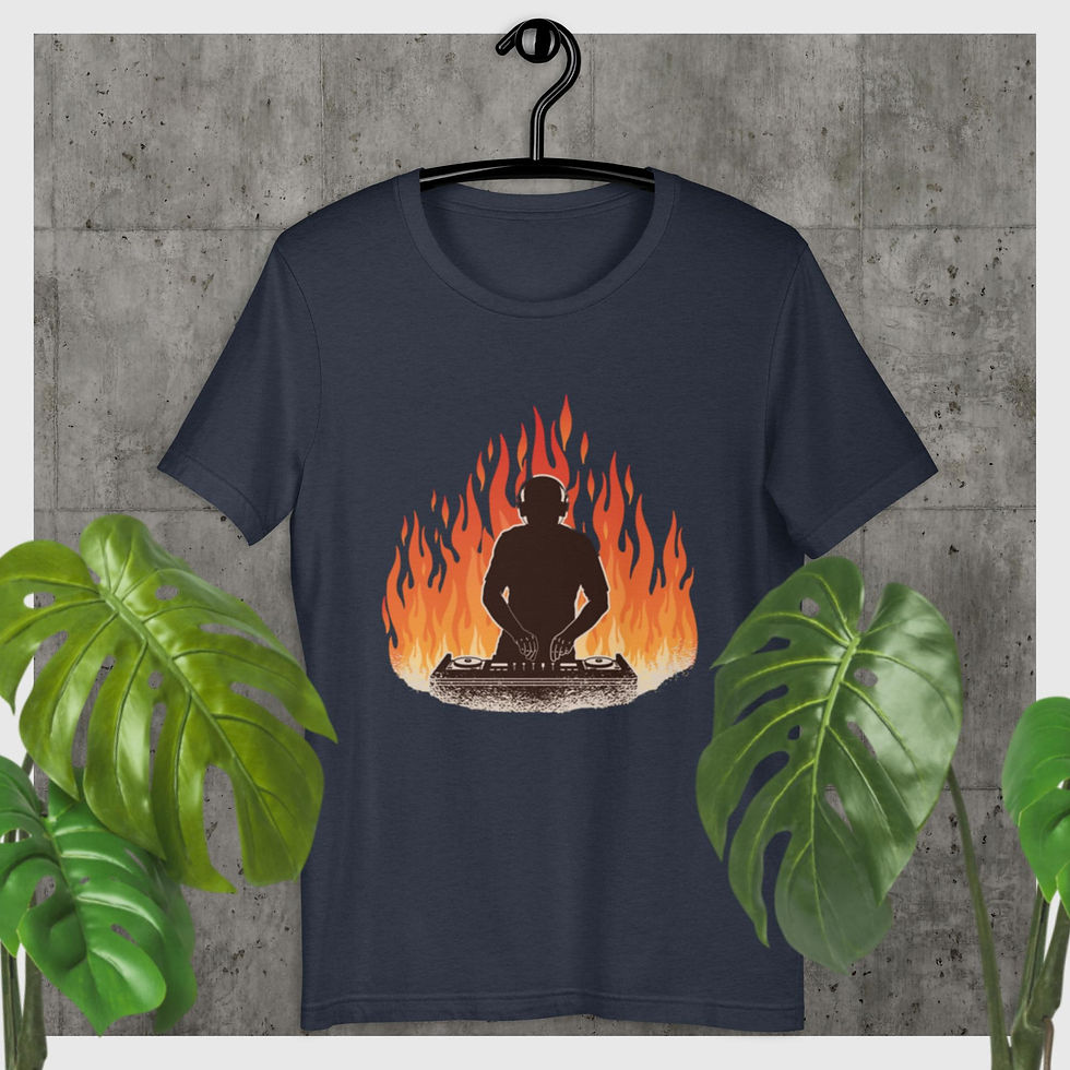 Thumbnail: Dj In Flames Custom Unisex T-Shirt