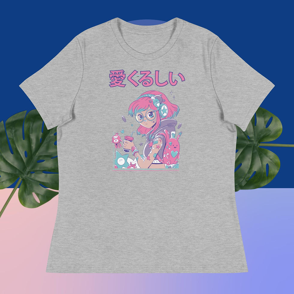Thumbnail: Cute Anime Girl with Glasses Women's Relaxed T-Shirt