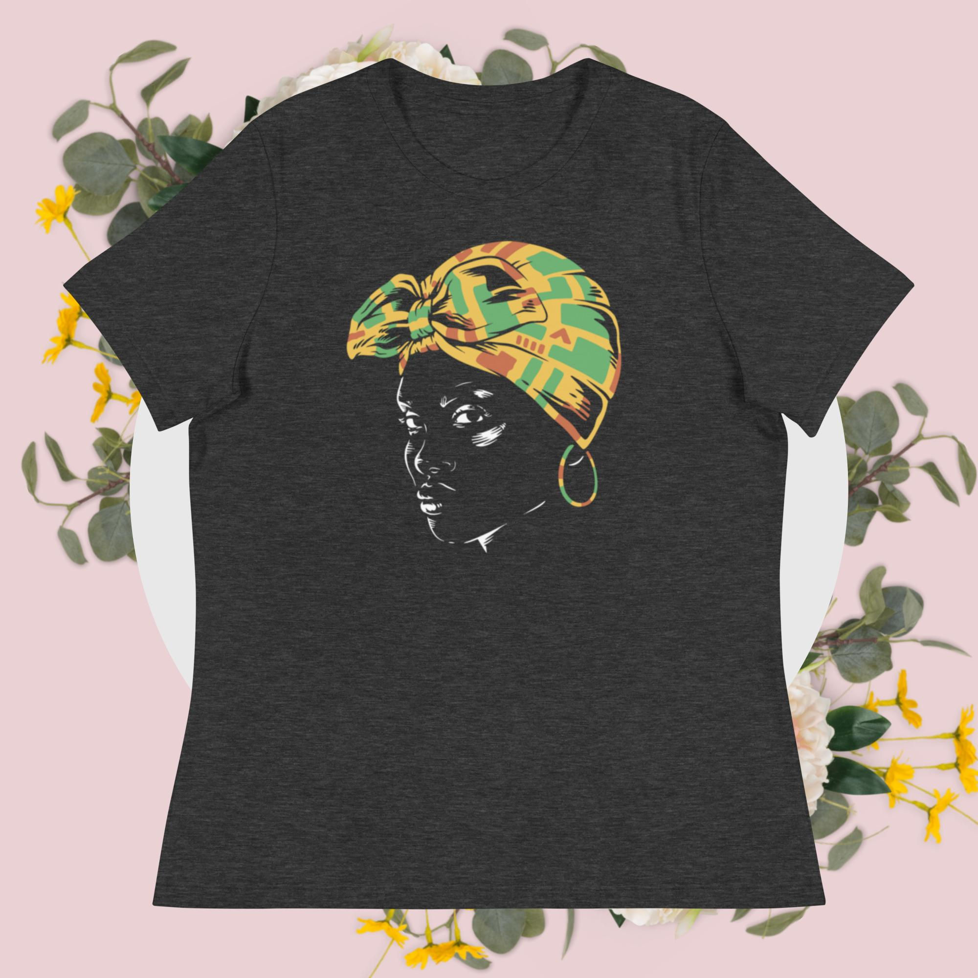 Woman with Kente Scarf Women's Relaxed T-Shirt