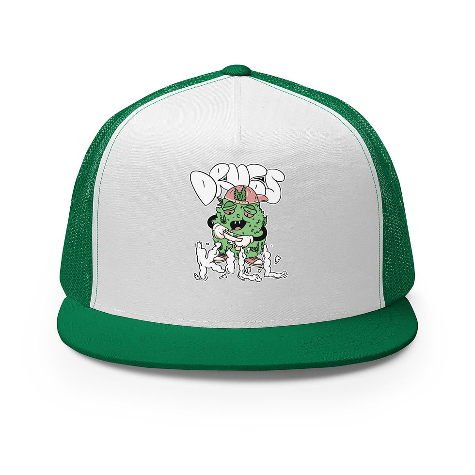 Thumbnail: Drugs Kill Custom Print Trucker Cap 