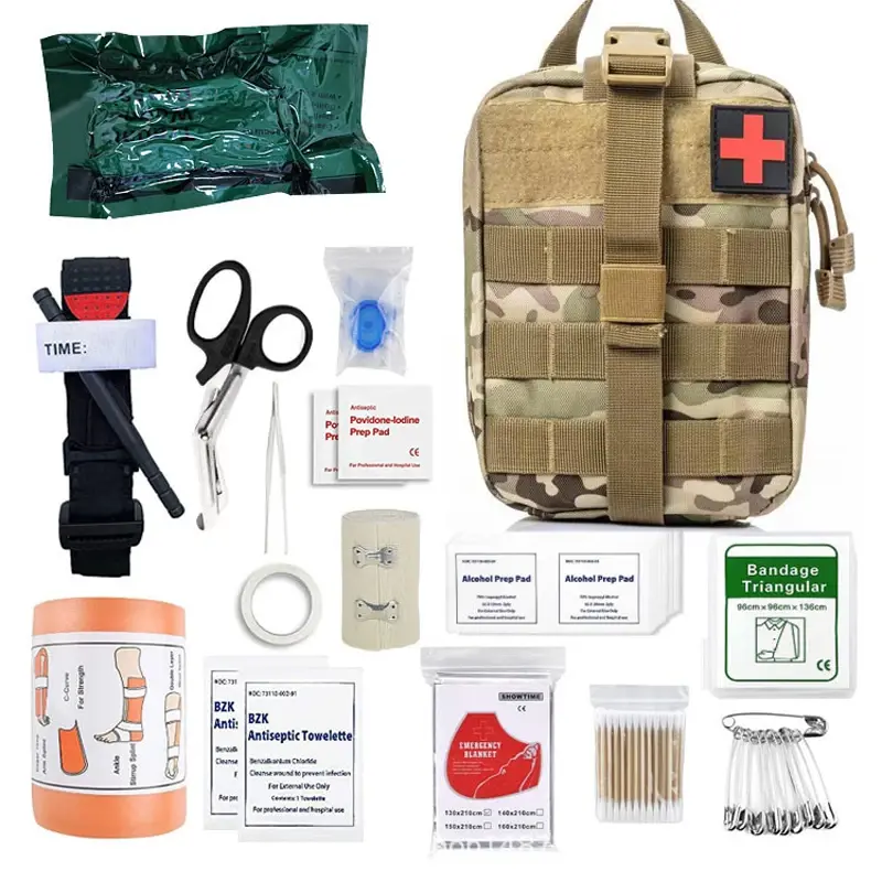 Miniature : Tactical First Aid Kit EDC Survival Emergency Kits Bag Gear Outdoor Hunting IFAK