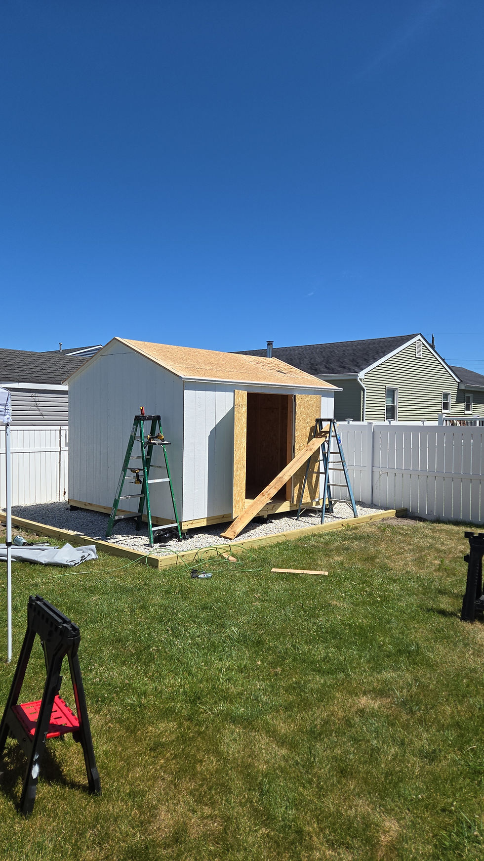 On-site Shed build in process