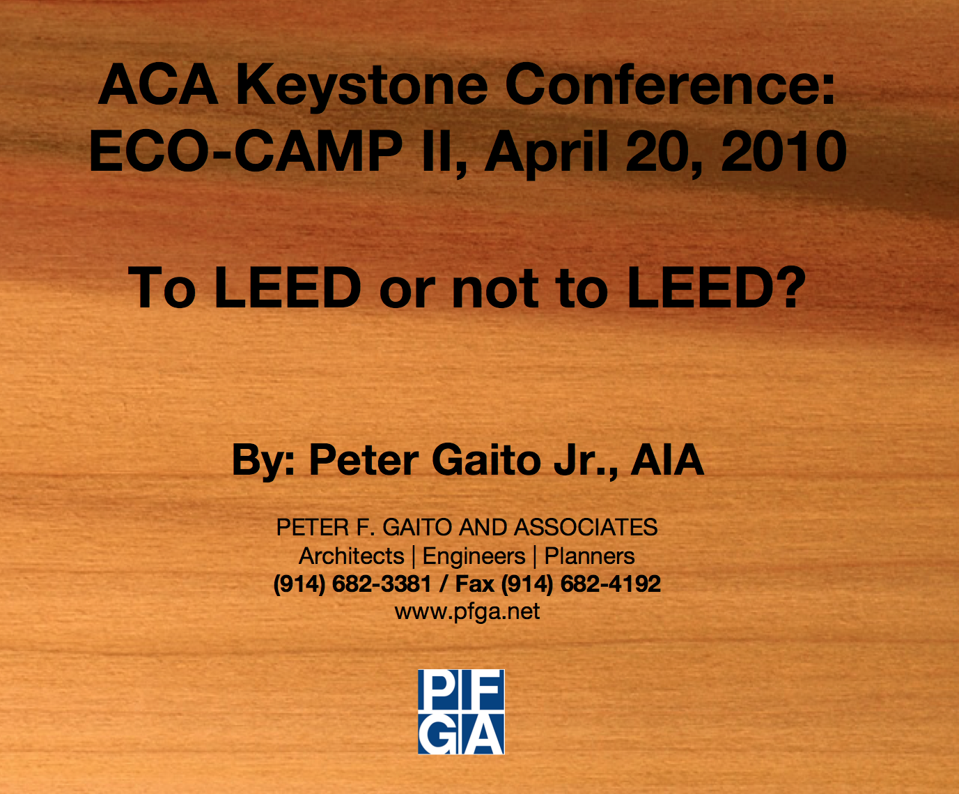 ACA_To LEED or Not to LEED