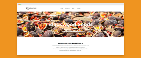 Screenshot of Blackwood Seeds homepage