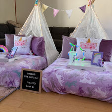 Unicorn themed sleepover party