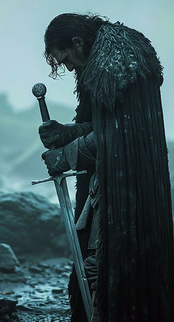 Homem com espada jon snow