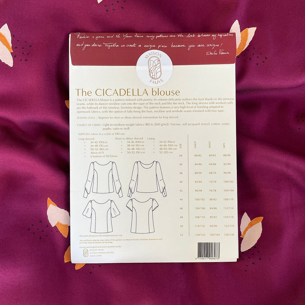 Miniaturbild: Angaben zum Schnittmuster Cicadella von Maison Fauve