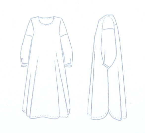 Kleid Leea hat lange und kurze Ärmel