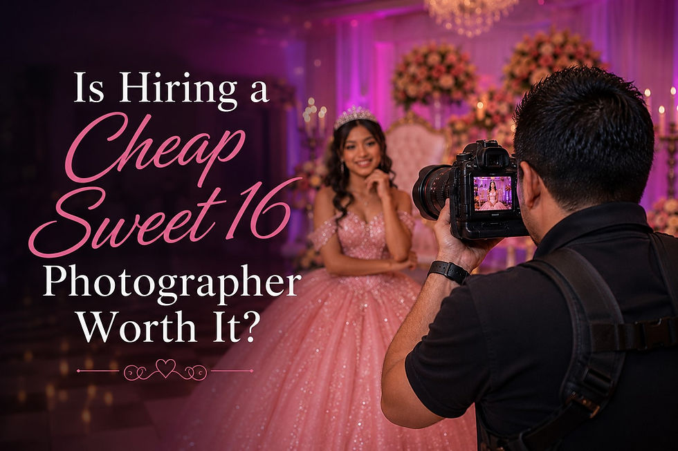 Professional Sweet 16 photographer in NJ capturing high-quality memories compared to choosing a low-cost photography option.