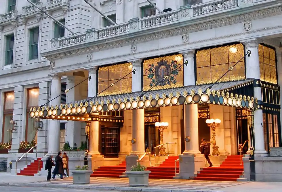 The Plaza Hotel Quinceañera venue in Manhattan NYC featuring its iconic luxury hotel entrance