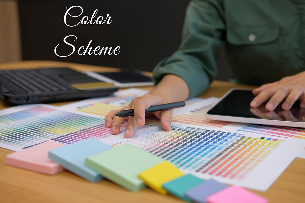 Color Scheme - Color Palette - Designer selecting from a range of color swatches.