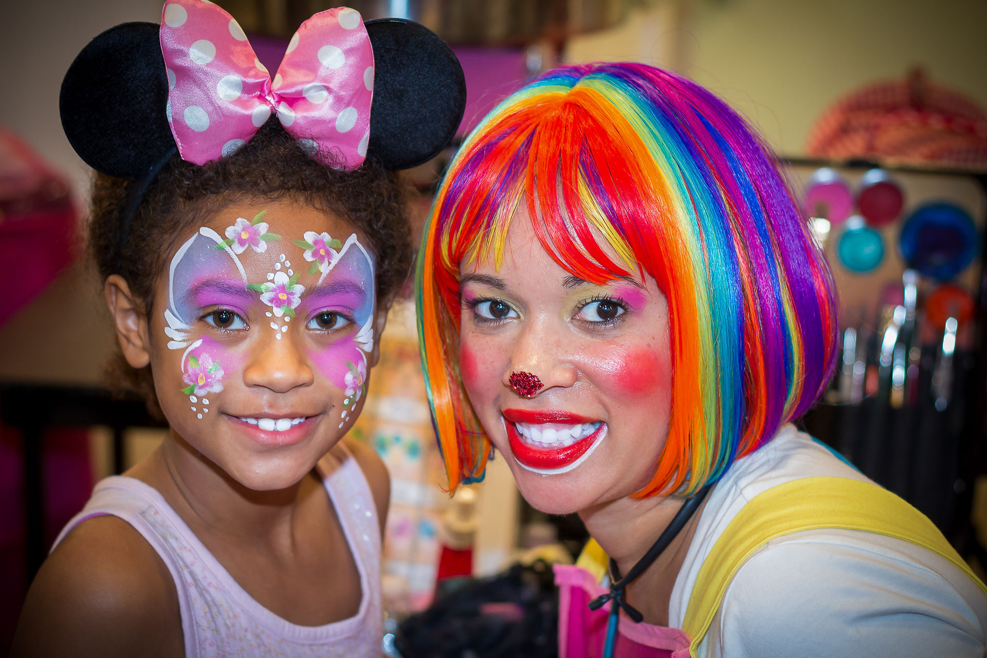 Birthday Party  Photography - Face paint - Clown - rainbow wig