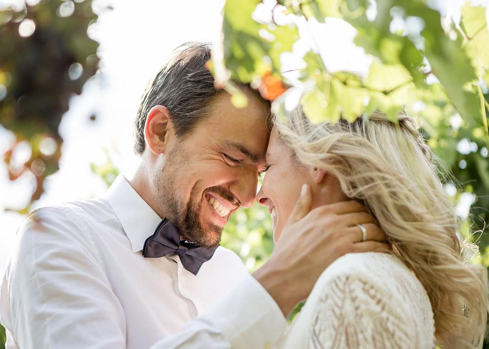Celebrating joy and laughter: Newlyweds share smiles during their photography session in New Jersey.