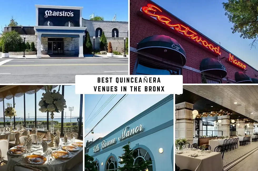 Best Quinceañera venues in the Bronx NYC featuring ballrooms, banquet halls and waterfront event spaces