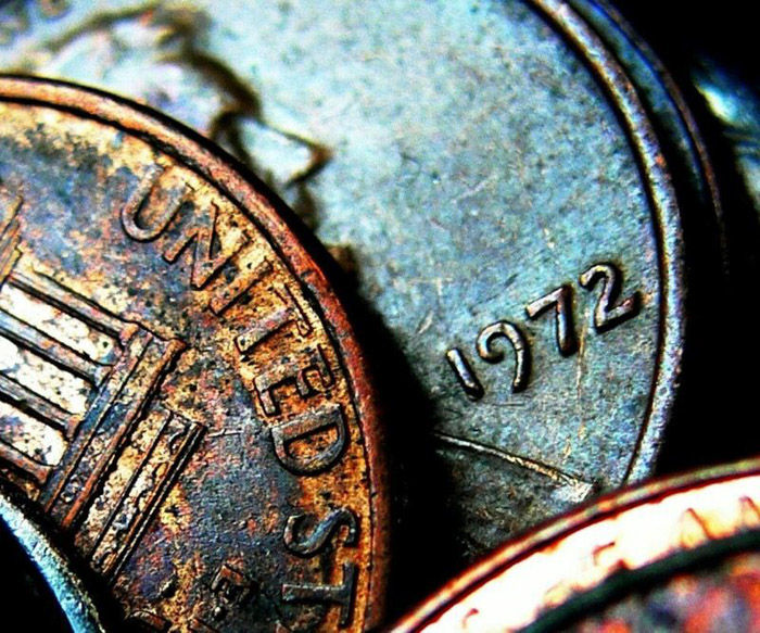 Macro photography of a 1972 united state peny.