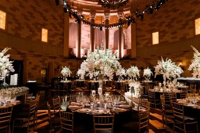 Gotham Hall Quinceañera venue in Manhattan NYC with grand ballroom and elegant floral decor