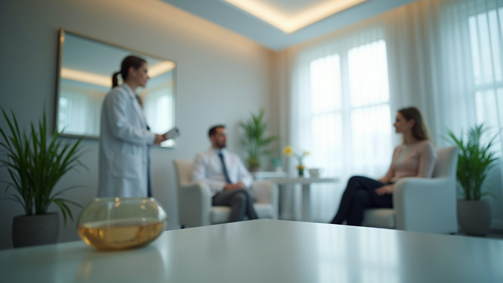 Eye-level view of a consultation room with a calm atmosphere
