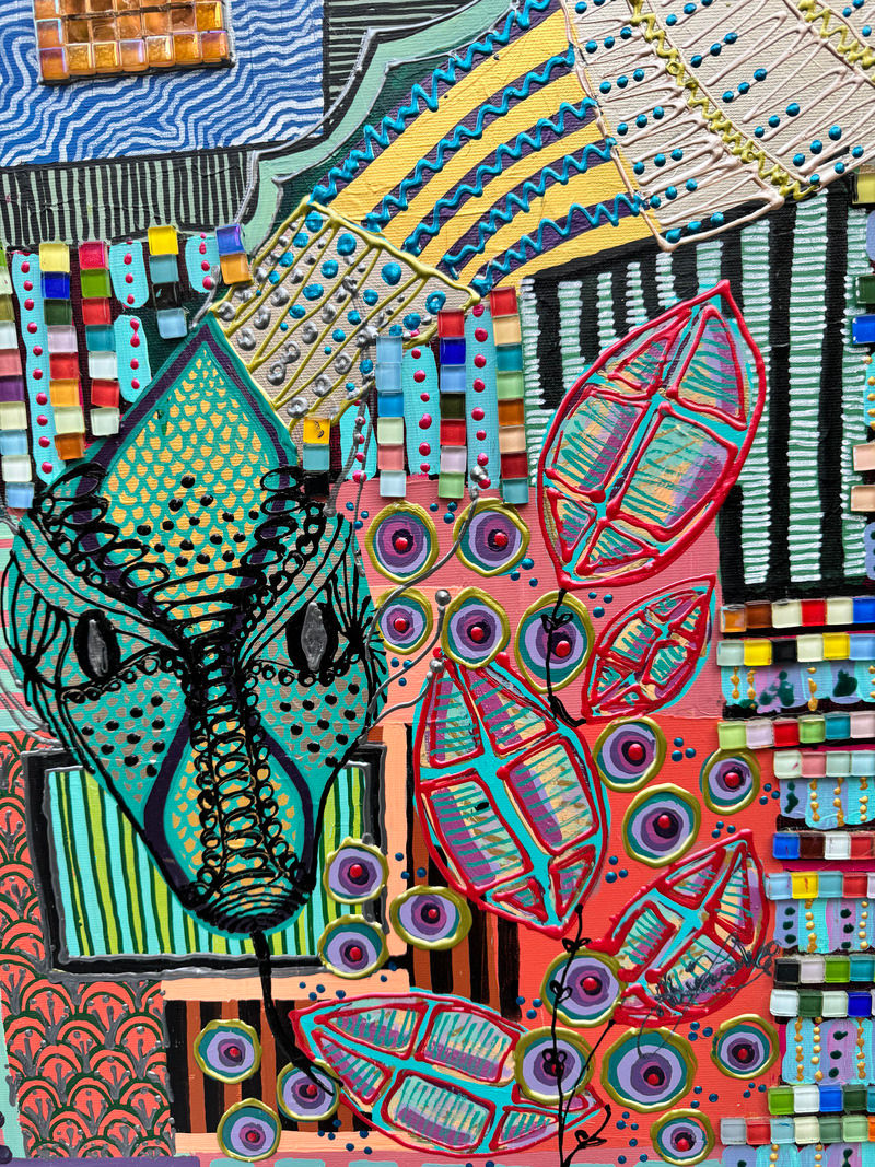 Miniature : Hypnose - Snake’s Mosaic, 2024 - 100 x 100 x 2  cm