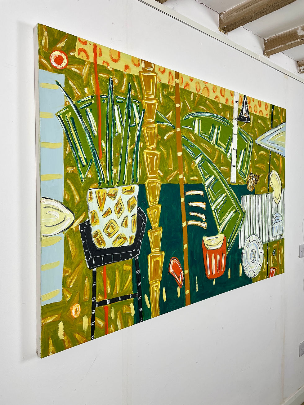 Miniature : Listen to the heat of the day, 2025 - 91 x 152 x 2  cm