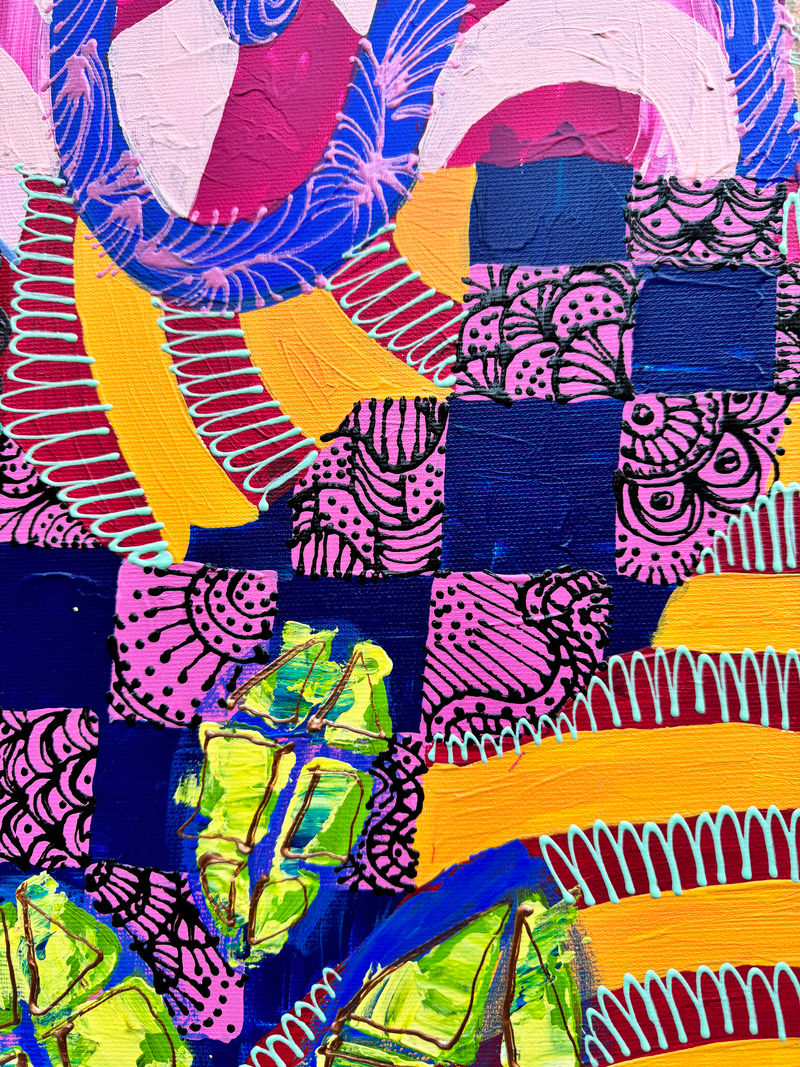 Miniature : A mind aflame, 2022 - 100 x 100 x 2 cm