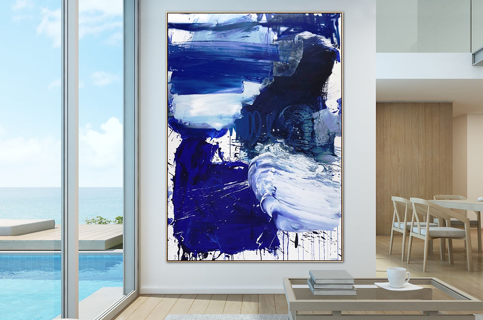 Miniature : Smart abstracts ( large blue), 2022 - 200 x 140 x 4 cm