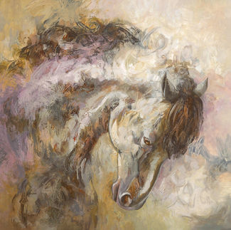 Thyra Moore, expressionist equine art portrait