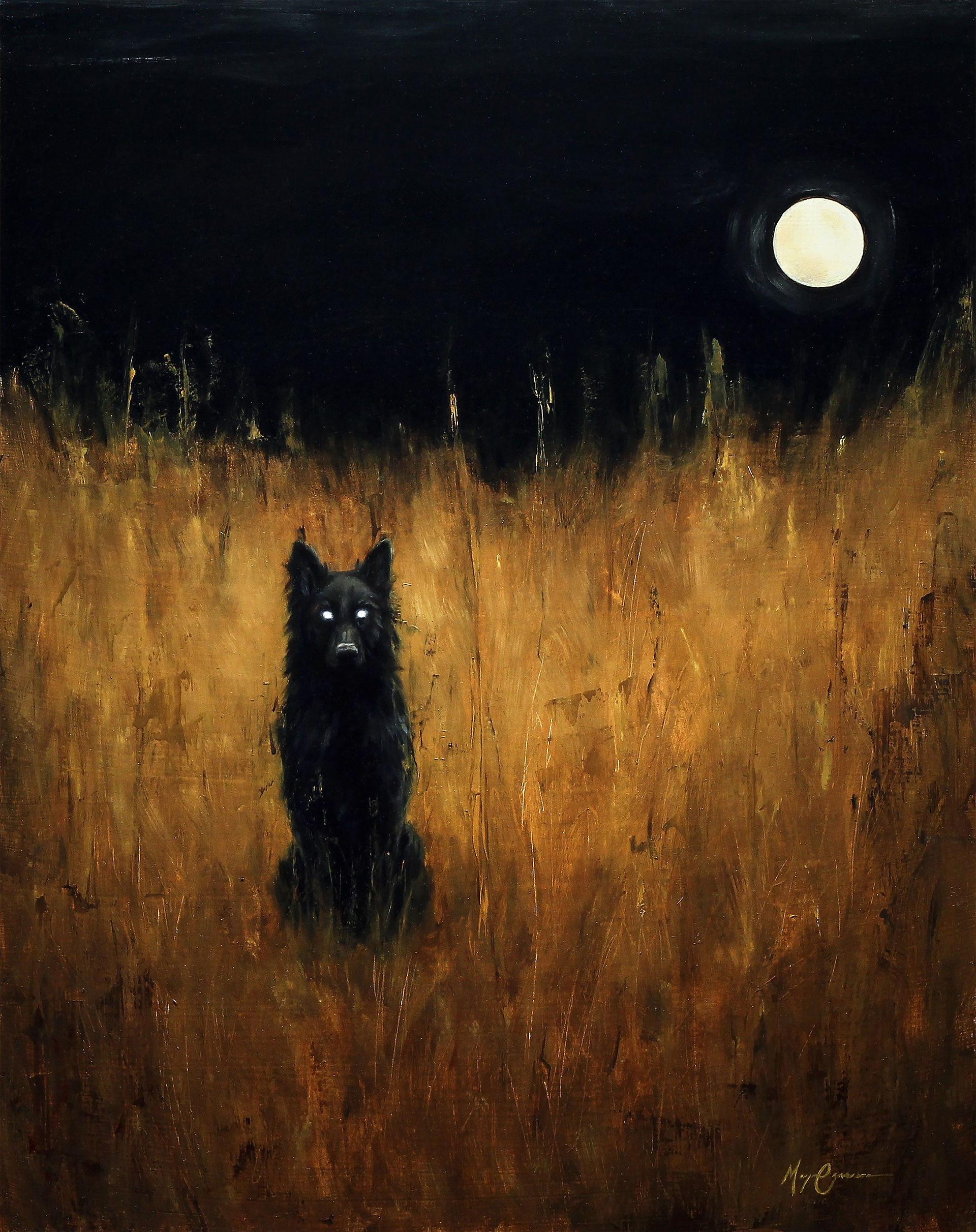 Morgan Cameron, Second Sighting, spooky black dog art