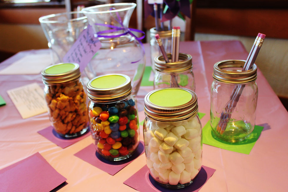 Bridal Shower Game Table Close Up