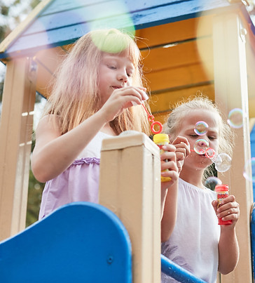 Kids Blowing Bubbles