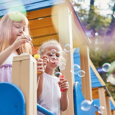 Kids Blowing Bubbles