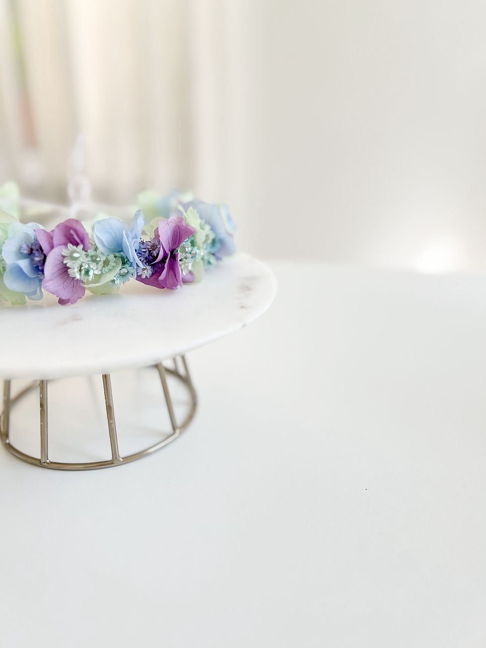 Miniatură: Coronita de par din flori uscate si criogenate - purple euforia