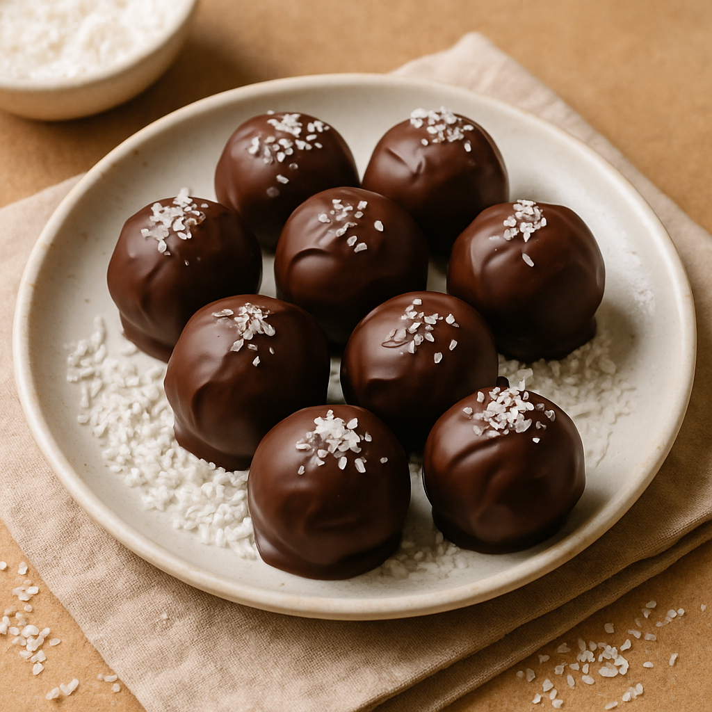 Trufas energéticas bañadas en chocolate