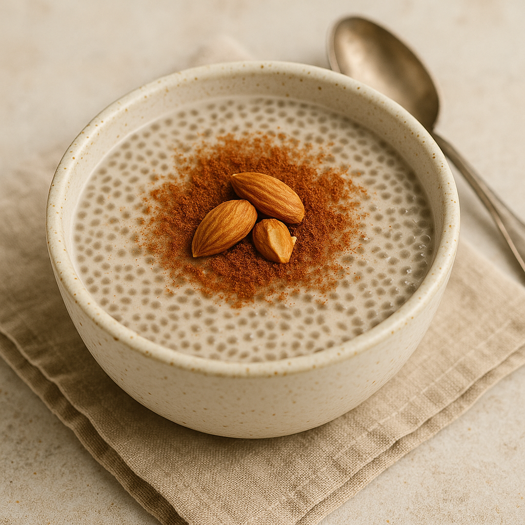 Flan de chía y leche de almendras