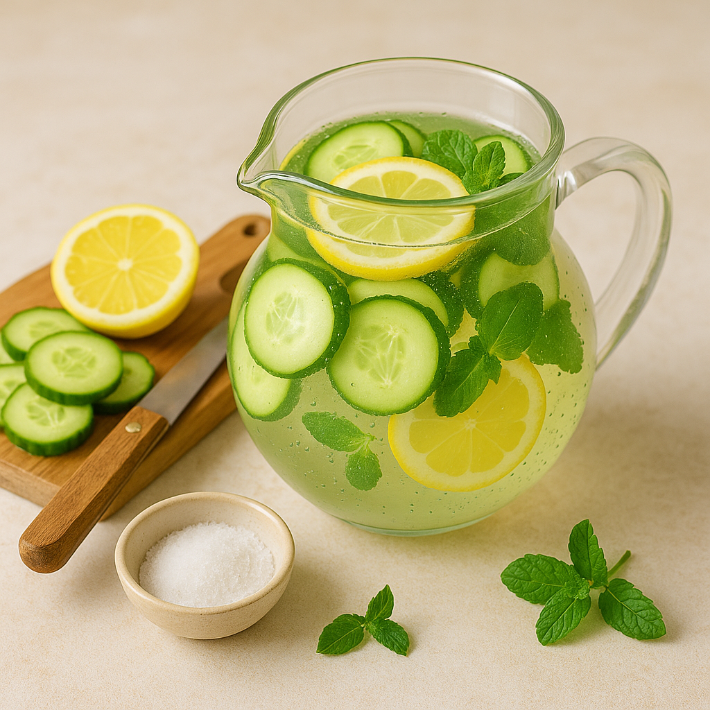 Bebida Isotónica de Pepino, Limón y Menta